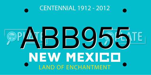 ABB955 New Mexico License Plate