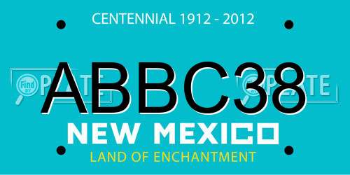 ABBC38 New Mexico License Plate