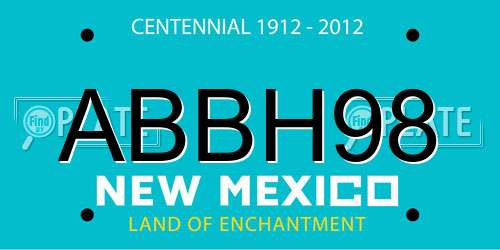 ABBH98 New Mexico License Plate