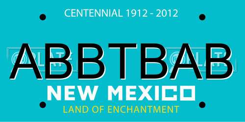 ABBTBAB New Mexico License Plate
