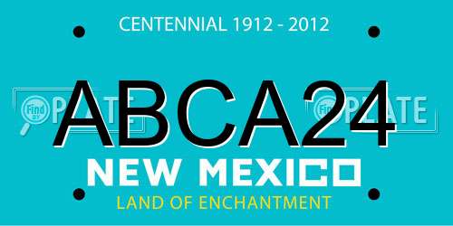 ABCA24 New Mexico License Plate