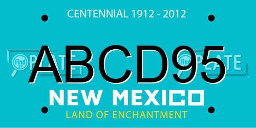 ABCD95 New Mexico License Plate