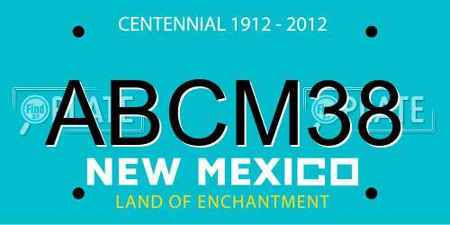 ABCM38 New Mexico License Plate