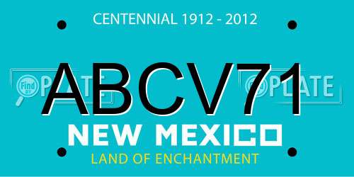 ABCV71 New Mexico License Plate
