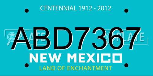ABD7367 New Mexico License Plate