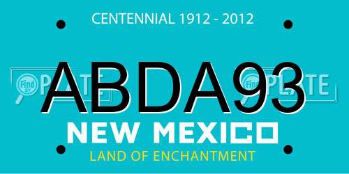 ABDA93 New Mexico License Plate