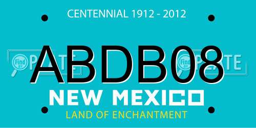 ABDB08 New Mexico License Plate