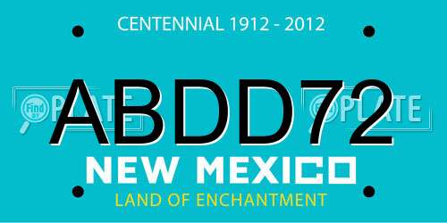 ABDD72 New Mexico License Plate