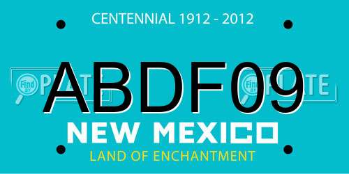 ABDF09 New Mexico License Plate