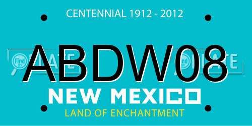 ABDW08 New Mexico License Plate