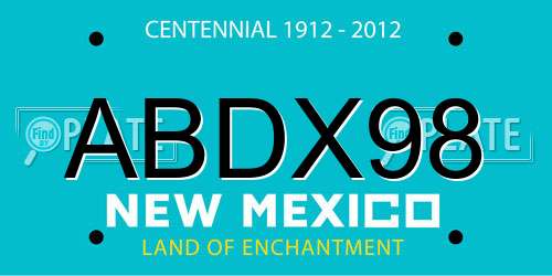 ABDX98 New Mexico License Plate