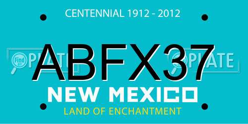 ABFX37 New Mexico License Plate