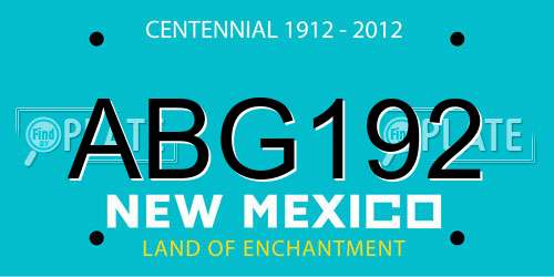 ABG192 New Mexico License Plate