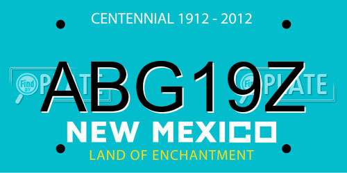 ABG19Z New Mexico License Plate