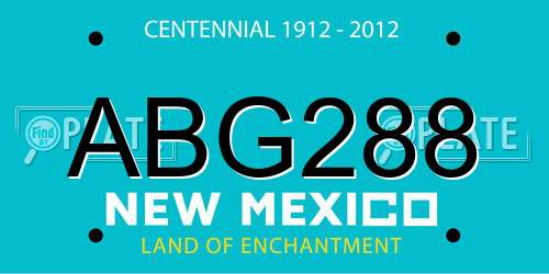 ABG288 New Mexico License Plate