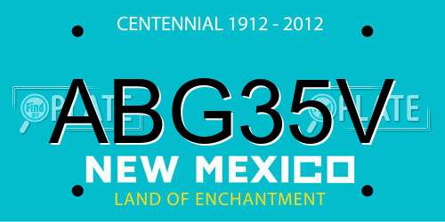 ABG35V New Mexico License Plate