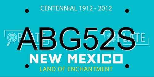 ABG52S New Mexico License Plate
