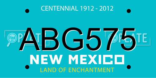 ABG575 New Mexico License Plate
