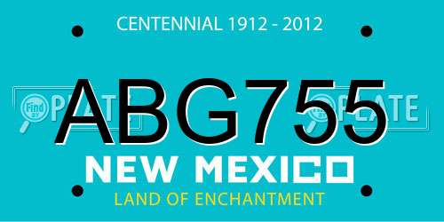 ABG755 New Mexico License Plate