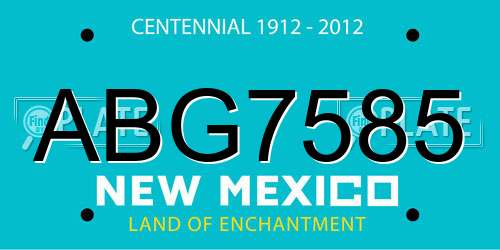 ABG7585 New Mexico License Plate