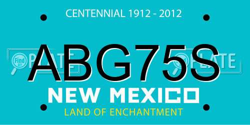 ABG75S New Mexico License Plate