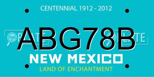 ABG78B New Mexico License Plate