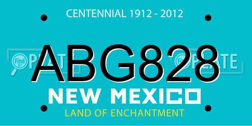 ABG828 New Mexico License Plate