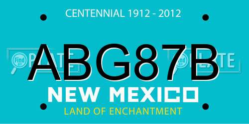 ABG87B New Mexico License Plate