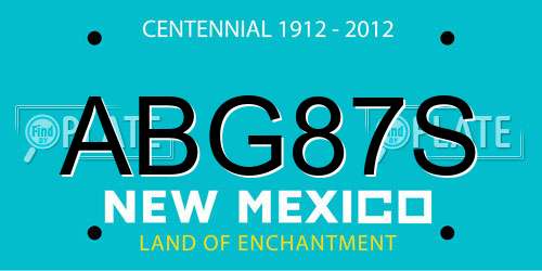 ABG87S New Mexico License Plate