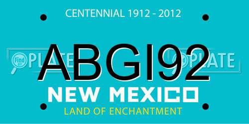 ABGI92 New Mexico License Plate