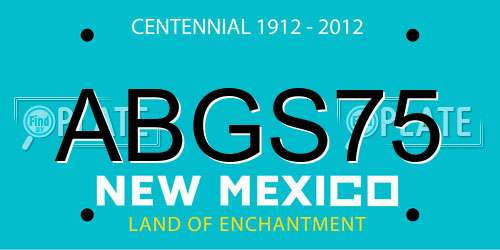 ABGS75 New Mexico License Plate