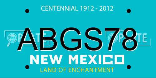 ABGS78 New Mexico License Plate
