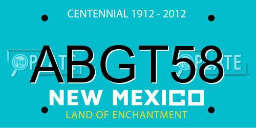 ABGT58 New Mexico License Plate