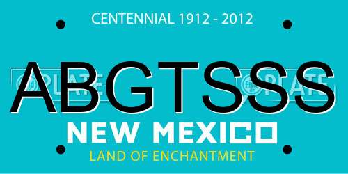 ABGTSSS New Mexico License Plate