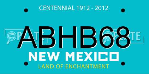 ABHB68 New Mexico License Plate