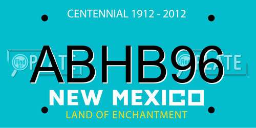 ABHB96 New Mexico License Plate