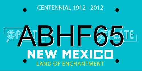 ABHF65 New Mexico License Plate