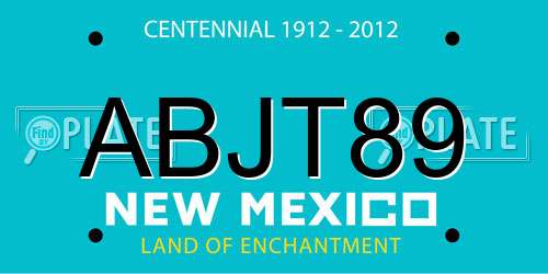 ABJT89 New Mexico License Plate
