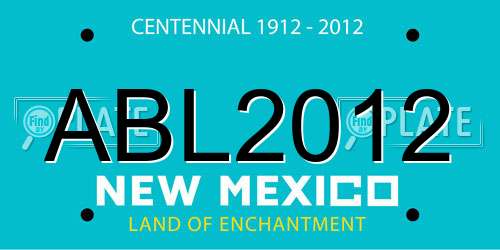 ABL2012 New Mexico License Plate