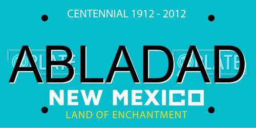 ABLADAD New Mexico License Plate