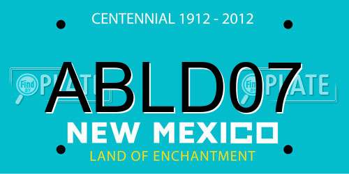 ABLD07 New Mexico License Plate