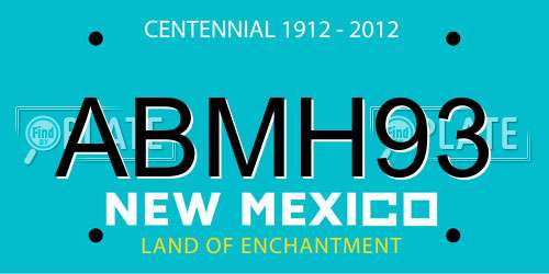 ABMH93 New Mexico License Plate