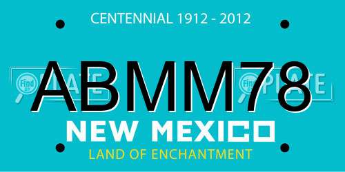 ABMM78 New Mexico License Plate
