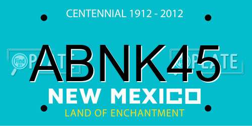 ABNK45 New Mexico License Plate