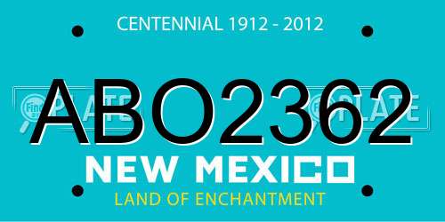 ABO2362 New Mexico License Plate