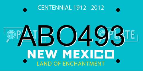 ABO493 New Mexico License Plate