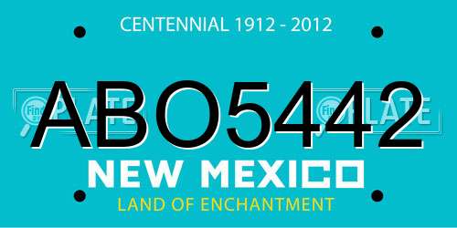 ABO5442 New Mexico License Plate