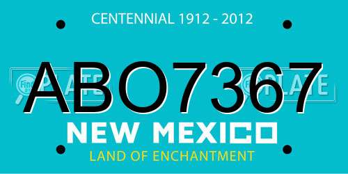 ABO7367 New Mexico License Plate