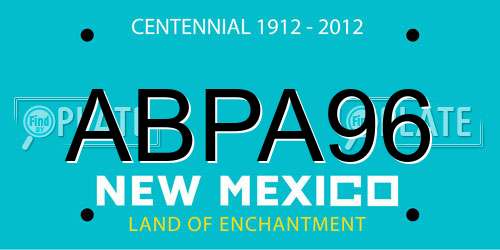 ABPA96 New Mexico License Plate