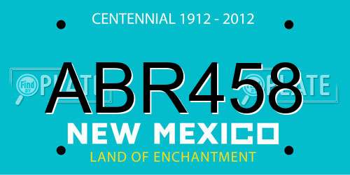 ABR458 New Mexico License Plate